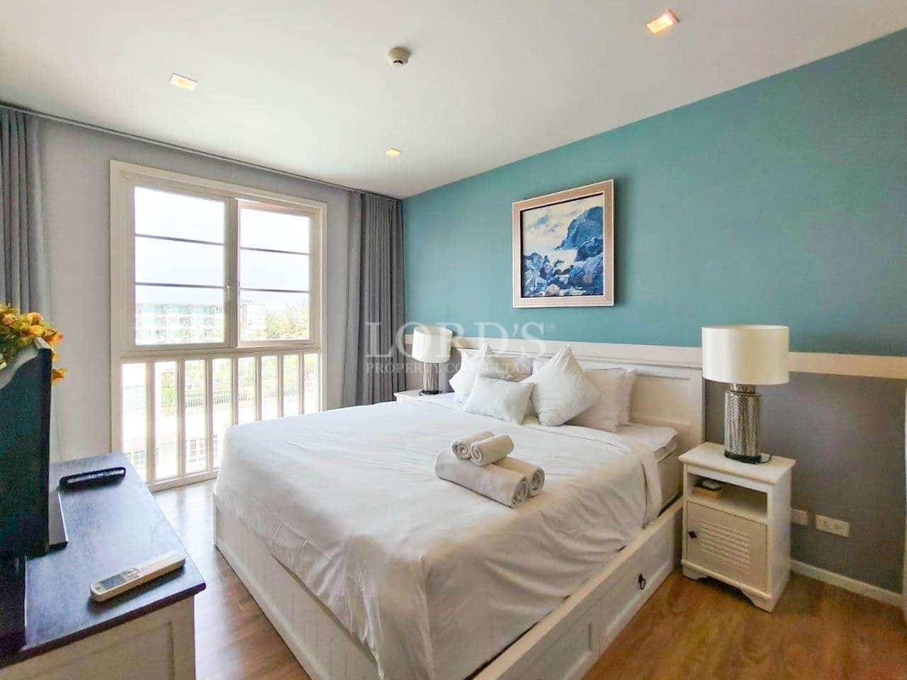 Cozy bedroom with natural light.